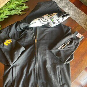 WearWolfe 9419 Double Full Zip Black Hoodie Size XL